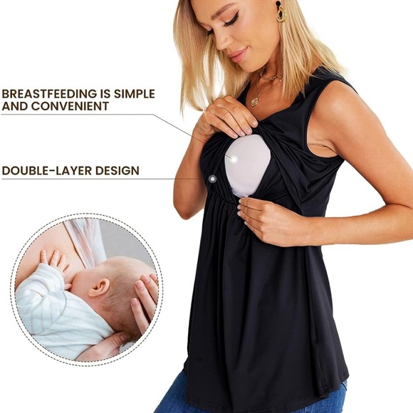 Set of 3 maternity/nursing tanks - Picture 2 of 3